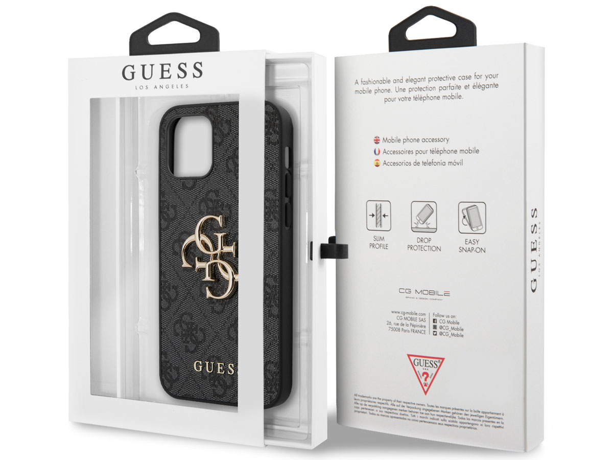 Guess Big 4G Monogram Case Grijs - iPhone 12/12 Pro hoesje