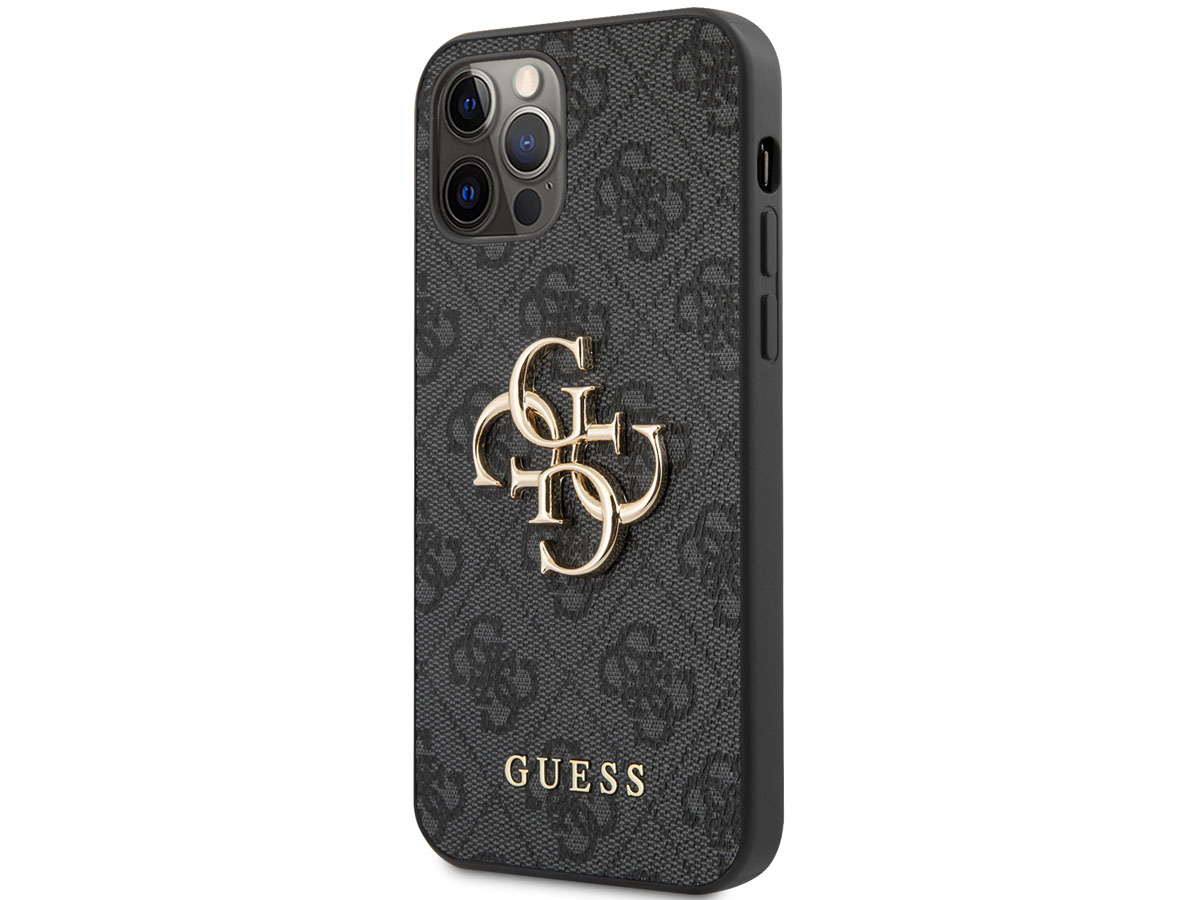 Guess Big 4G Monogram Case Grijs - iPhone 12/12 Pro hoesje