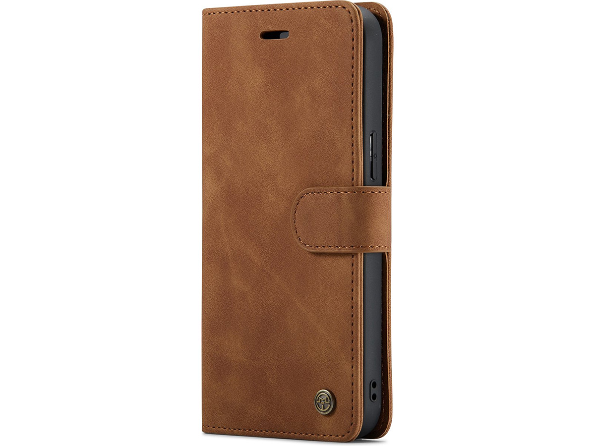 CaseMania 2in1 Magnetic Bookcase Cognac - iPhone 12 Pro Max Hoesje