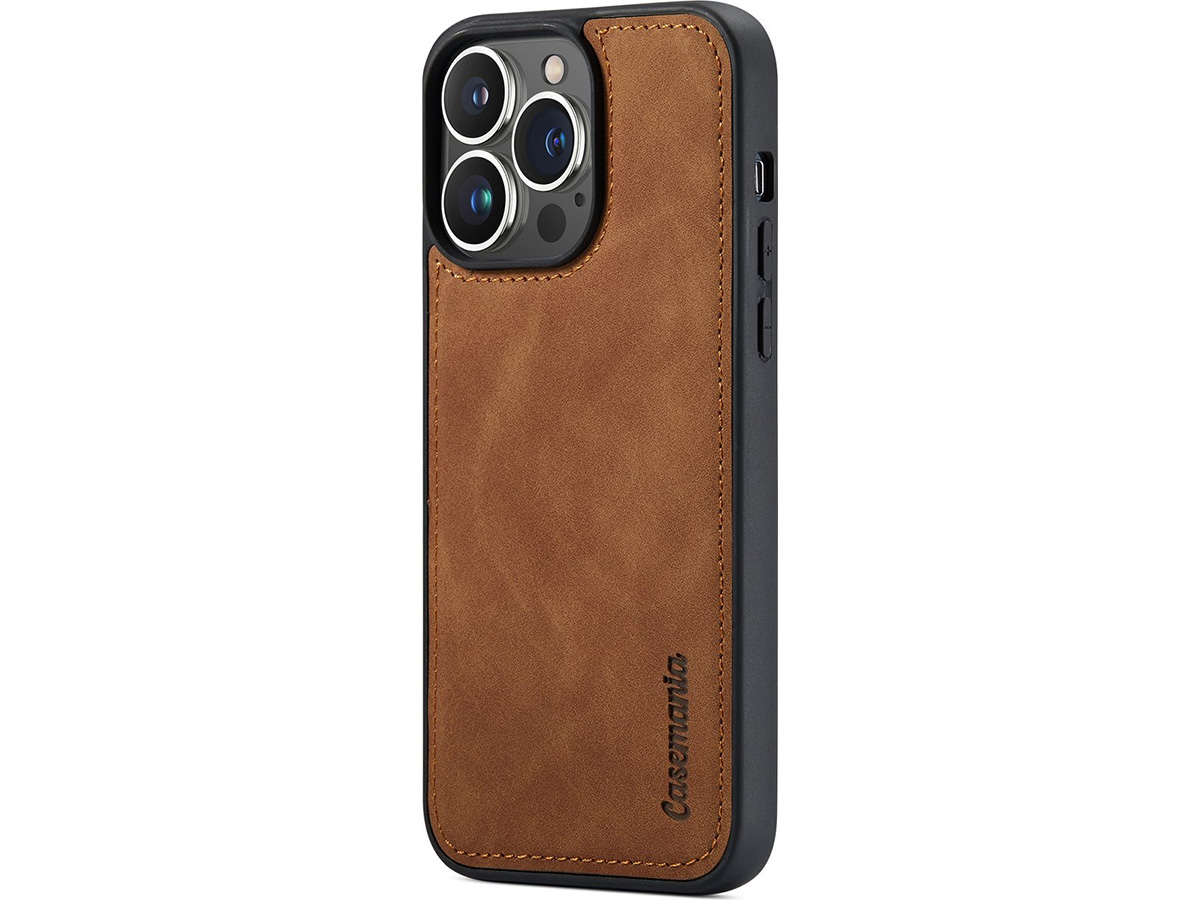 CaseMania 2in1 Magnetic Bookcase Cognac - iPhone 12 Pro Max Hoesje