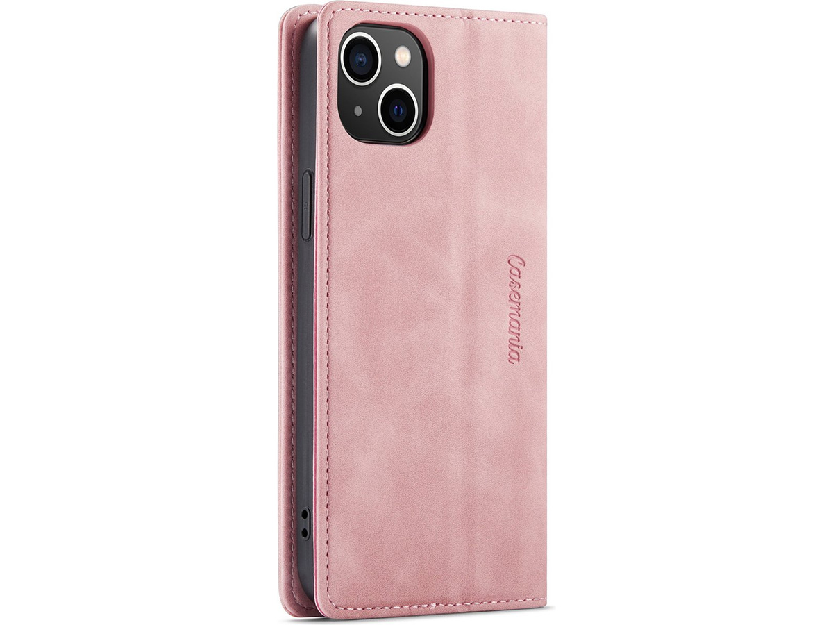 CaseMania Vintage Slim Bookcase Roze - iPhone 13 hoesje