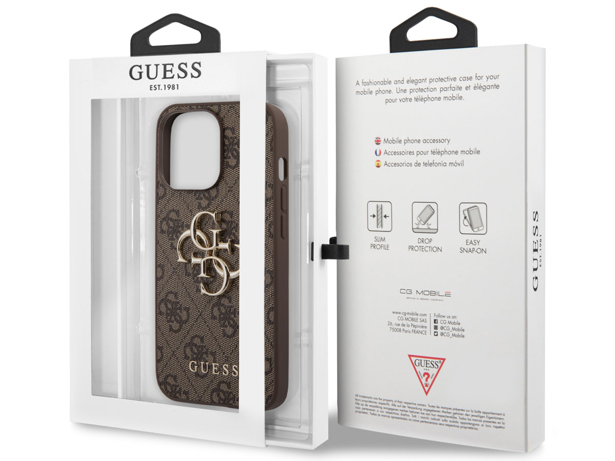 Guess Big 4G Monogram Case Bruin - iPhone 13 Pro Max hoesje