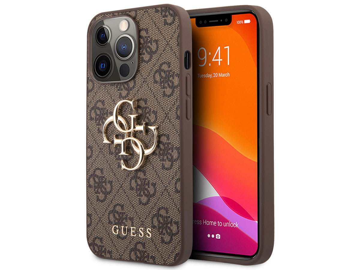 Guess Big 4G Monogram Case Bruin - iPhone 13 Pro Max hoesje