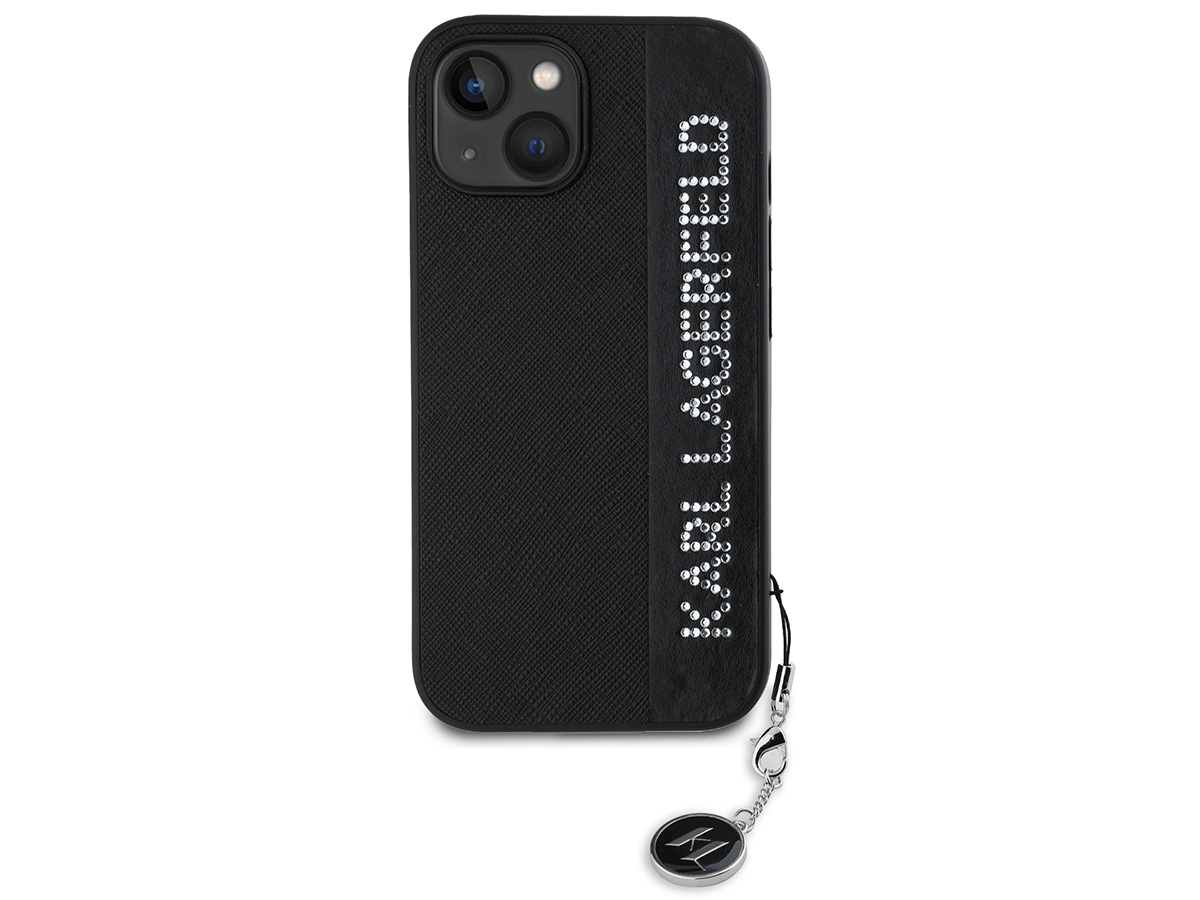 Karl Lagerfeld Saffiano Charm Case Zwart - iPhone 14/13 hoesje