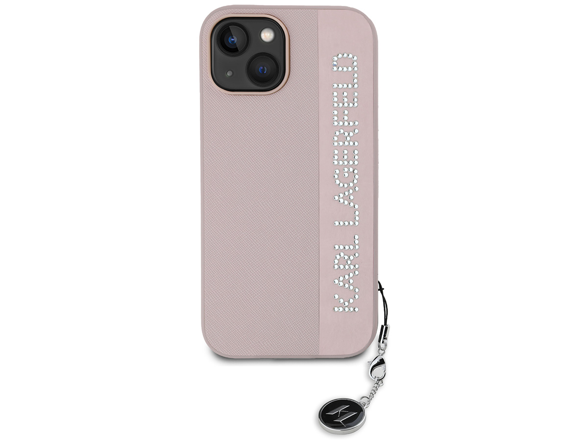 Karl Lagerfeld Saffiano Charm Case Roze - iPhone 14/13 hoesje