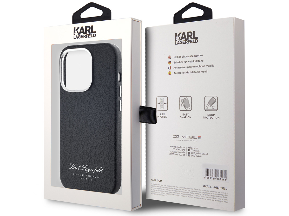 Karl Lagerfeld 21 Rue St-Guillaume Leather Case - iPhone 14 Pro hoesje