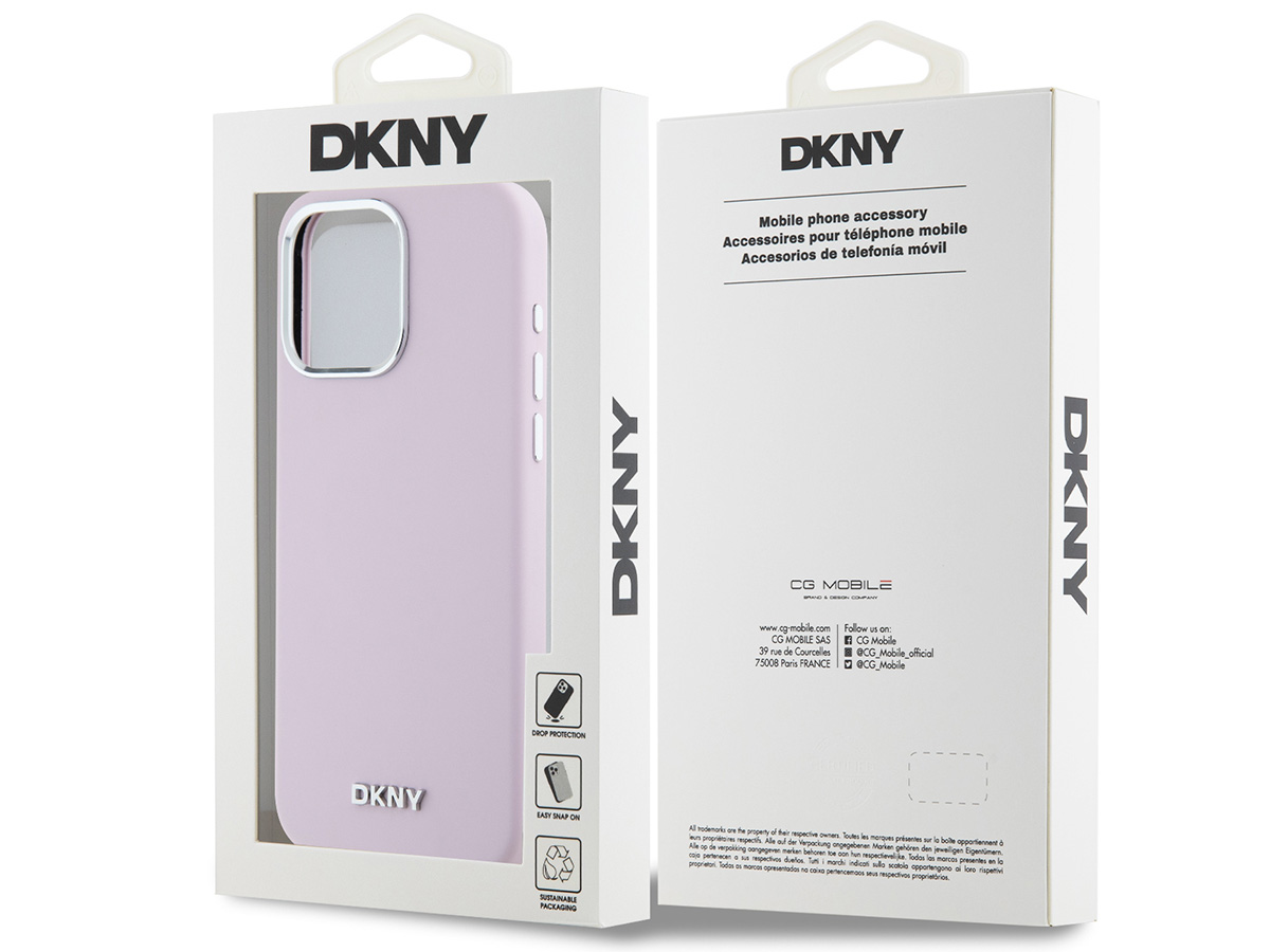 DKNY Silicone MagSafe Case Roze - iPhone 14 Pro Max hoesje