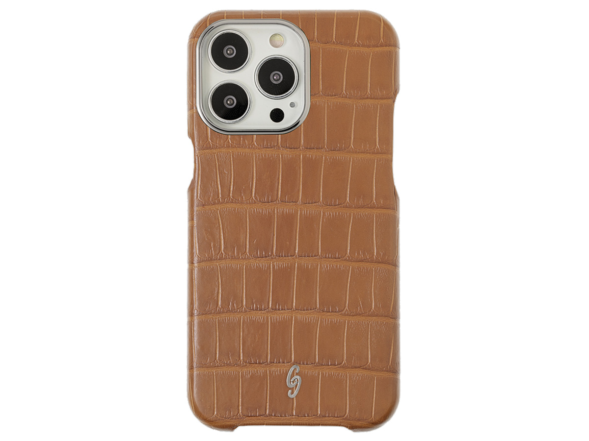 Gatti Classica Alligator Case Honey Matt/Steel - iPhone 14 Pro Max hoesje