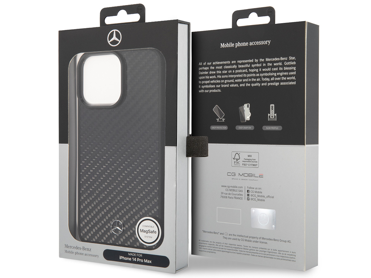 Mercedes-Benz Carbon MagSafe Case - iPhone 14 Pro Max hoesje