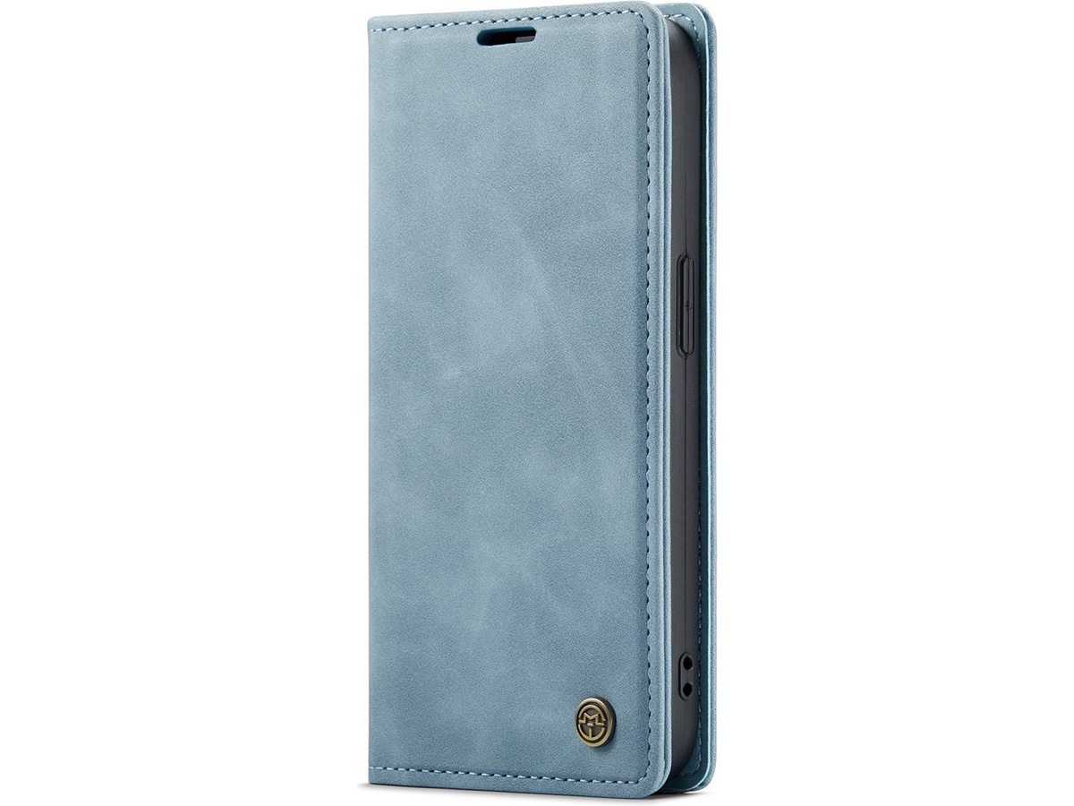 CaseMania Vintage Slim Bookcase Aqua - iPhone 15 hoesje