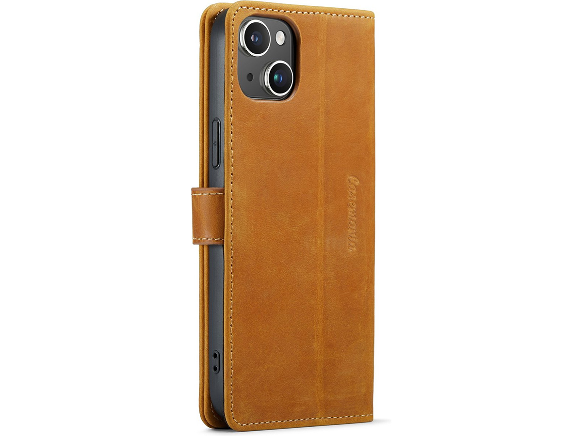 CaseMania Vintage Leather Case Cognac - iPhone 15 hoesje