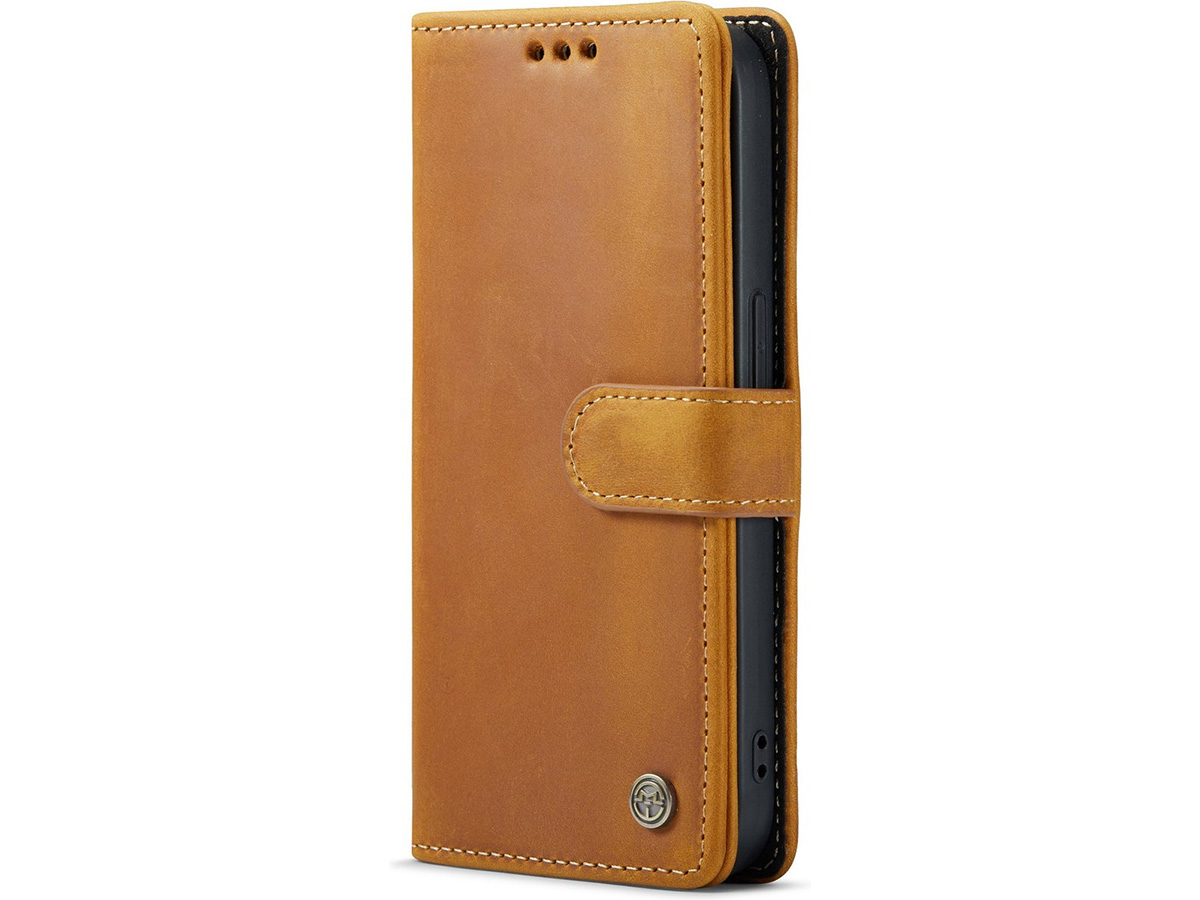 CaseMania Vintage Leather Case Cognac - iPhone 15 hoesje