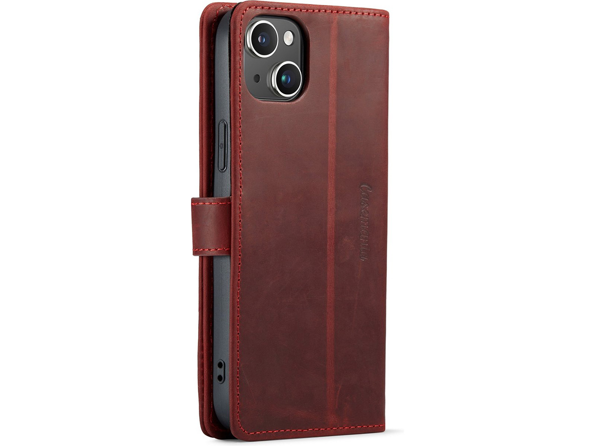 CaseMania Vintage Leather Case Rood - iPhone 15 hoesje