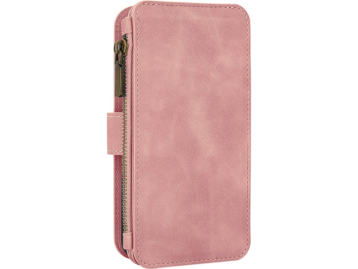 CaseMania 2in1 Wallet Ritsvak Case Roze - iPhone 15 Hoesje