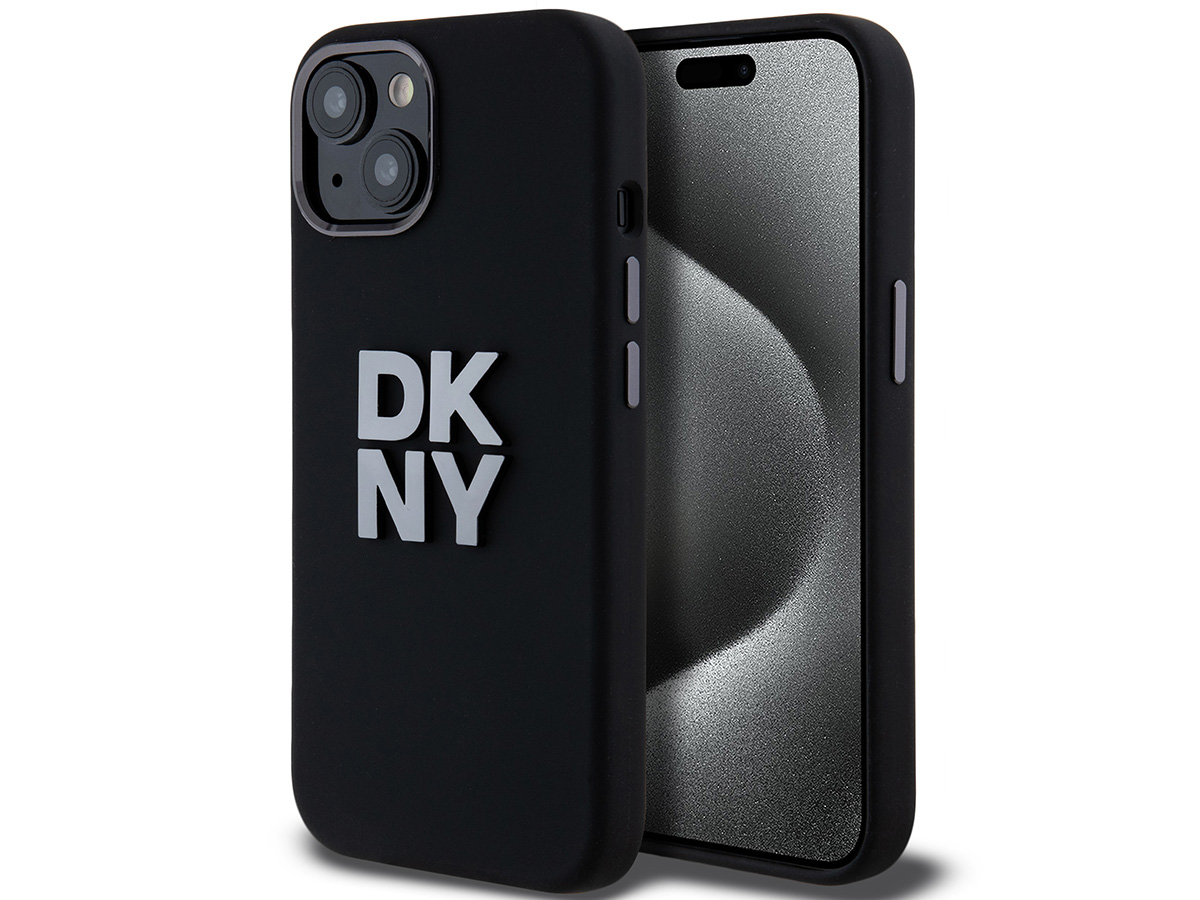 DKNY Silicone Case Zwart - iPhone 15 / 14 / 13 hoesje