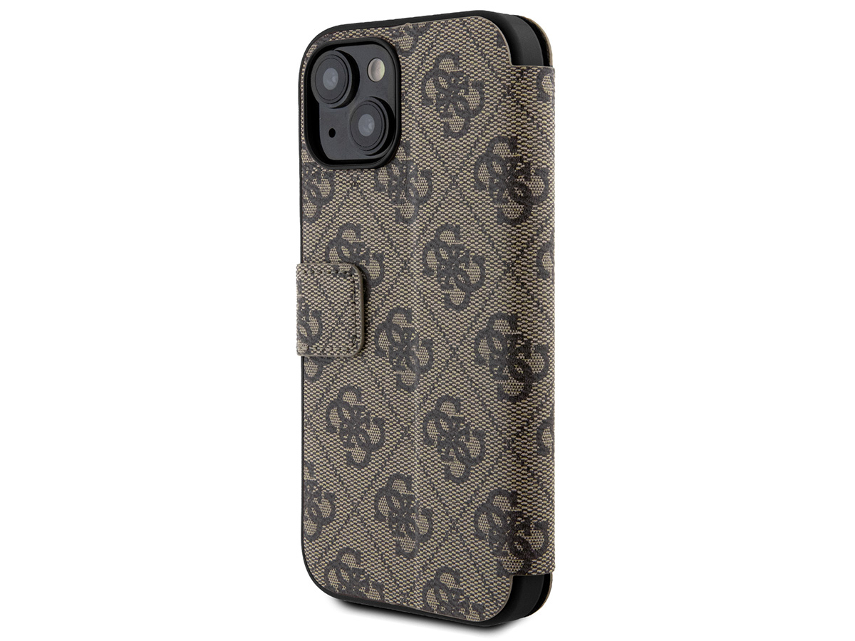 Guess Big 4G Monogram Bookcase Bruin - iPhone 15 hoesje