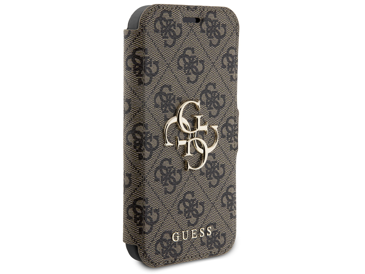 Guess Big 4G Monogram Bookcase Bruin - iPhone 15 hoesje