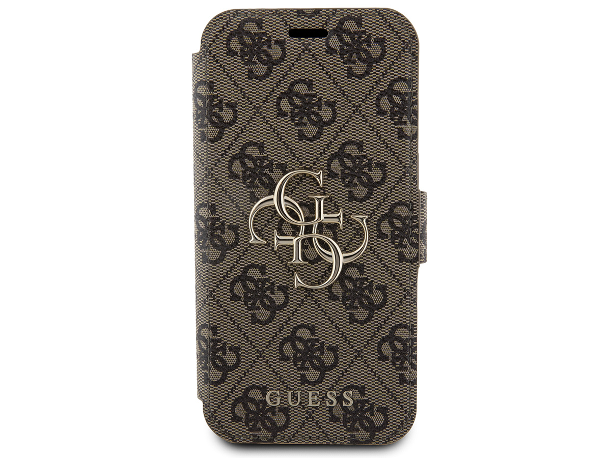 Guess Big 4G Monogram Bookcase Bruin - iPhone 15 hoesje