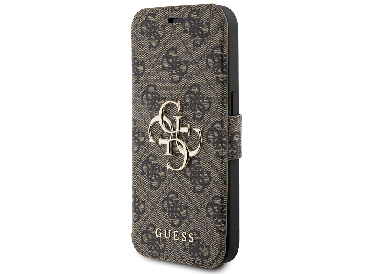 Guess Big 4G Monogram Bookcase Bruin - iPhone 15 hoesje