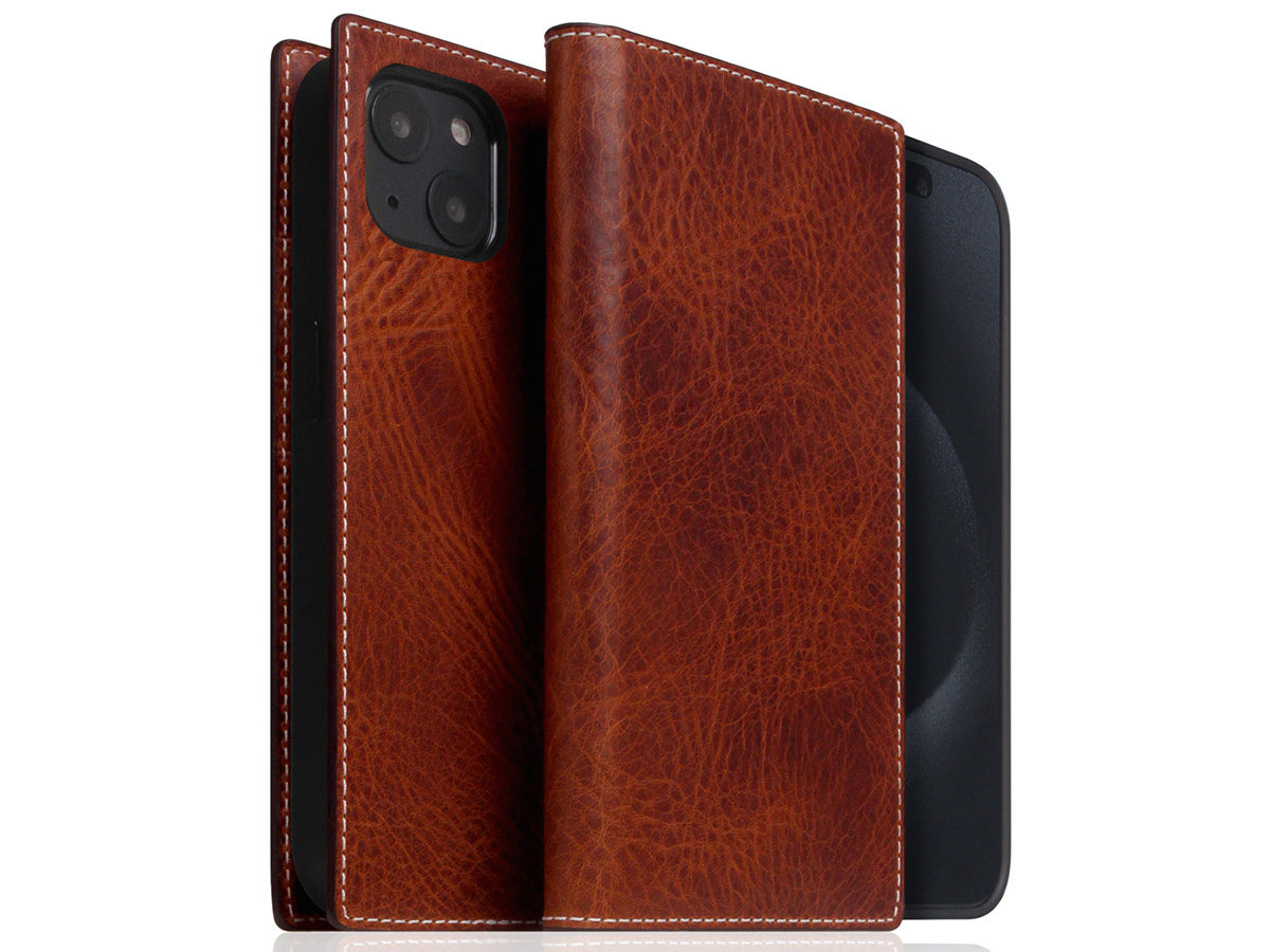 SLG Design D7 Italian Wax Leer Bruin - iPhone 15 hoesje