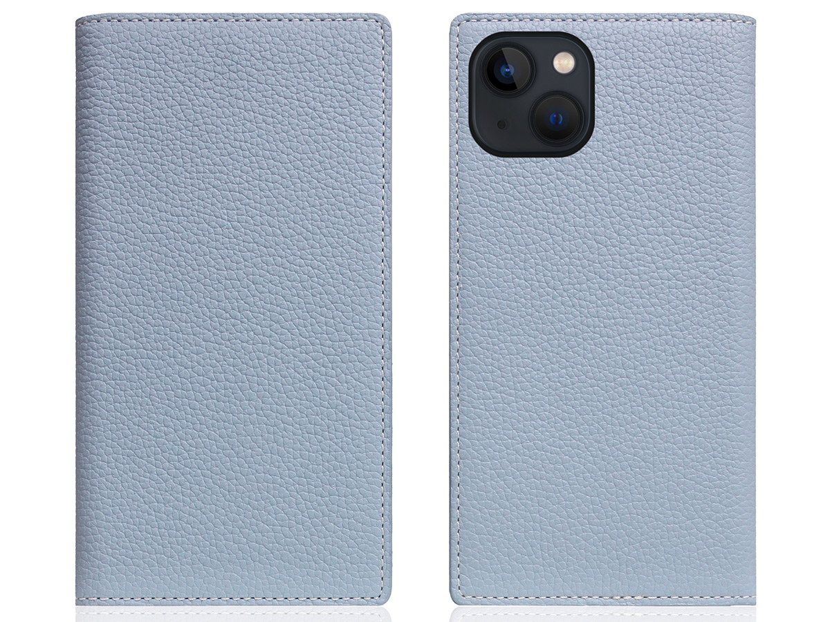 SLG Design D8 2in1 Leather Folio Powder Blue - iPhone 15 hoesje