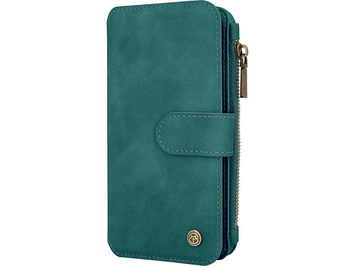 CaseMania 2in1 Wallet Ritsvak Case Groen - iPhone 15 Plus Hoesje