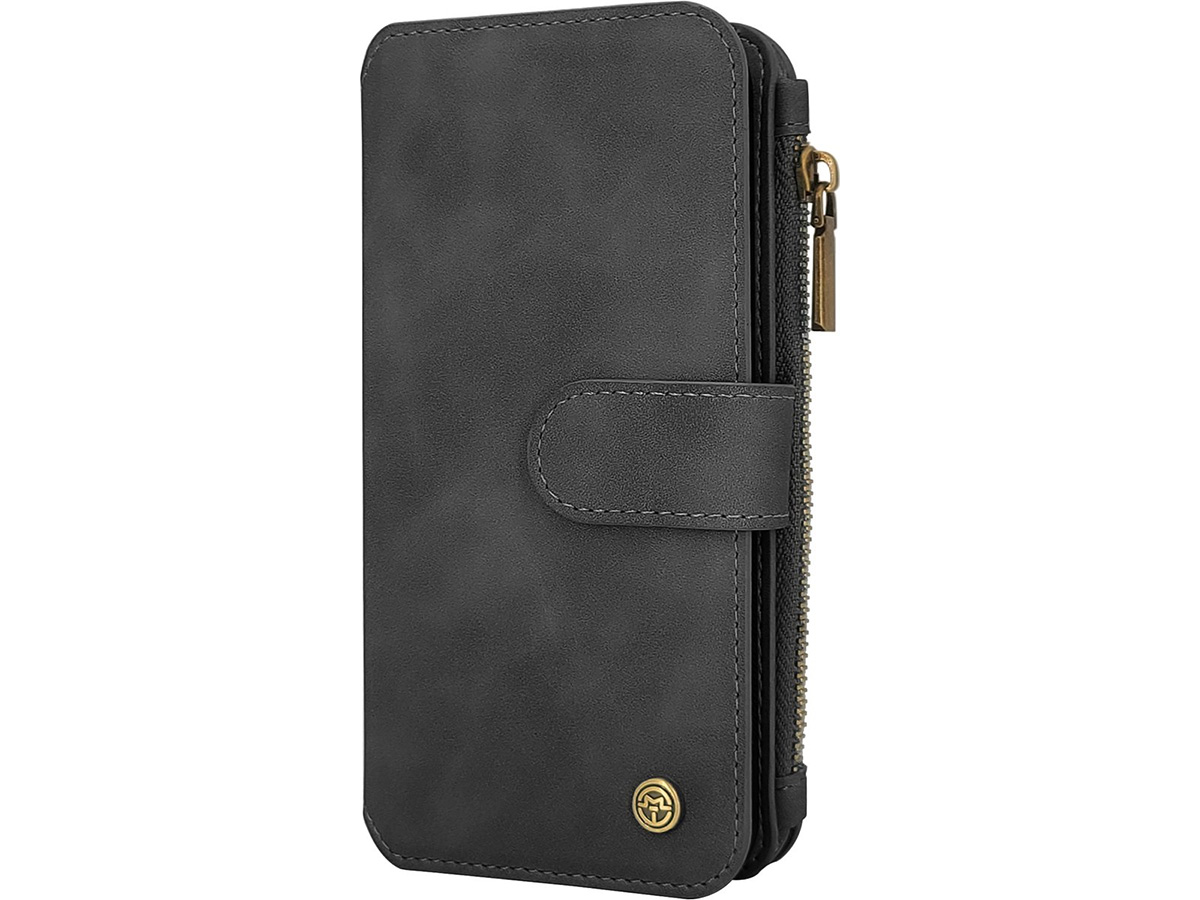 CaseMania 2in1 Wallet Ritsvak Case Zwart - iPhone 15 Plus Hoesje