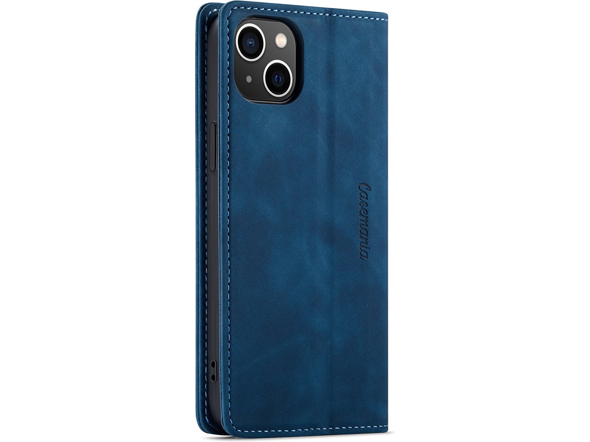 CaseMania Vintage Slim Bookcase Donkerblauw - iPhone 15 Plus hoesje