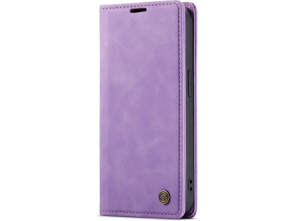 CaseMania Vintage Slim Bookcase Lila - iPhone 15 Plus hoesje