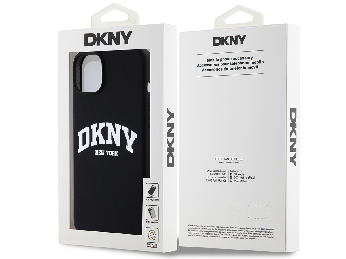 DKNY New York MagSafe Case Zwart - iPhone 14 Plus/15 Plus hoesje