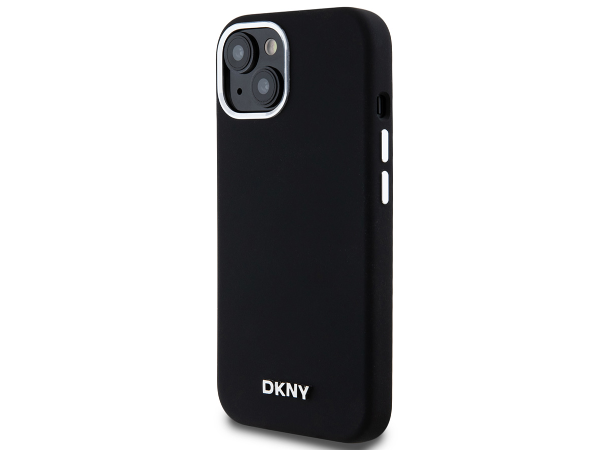 DKNY Silicone MagSafe Case Zwart - iPhone 14 Plus/15 Plus hoesje