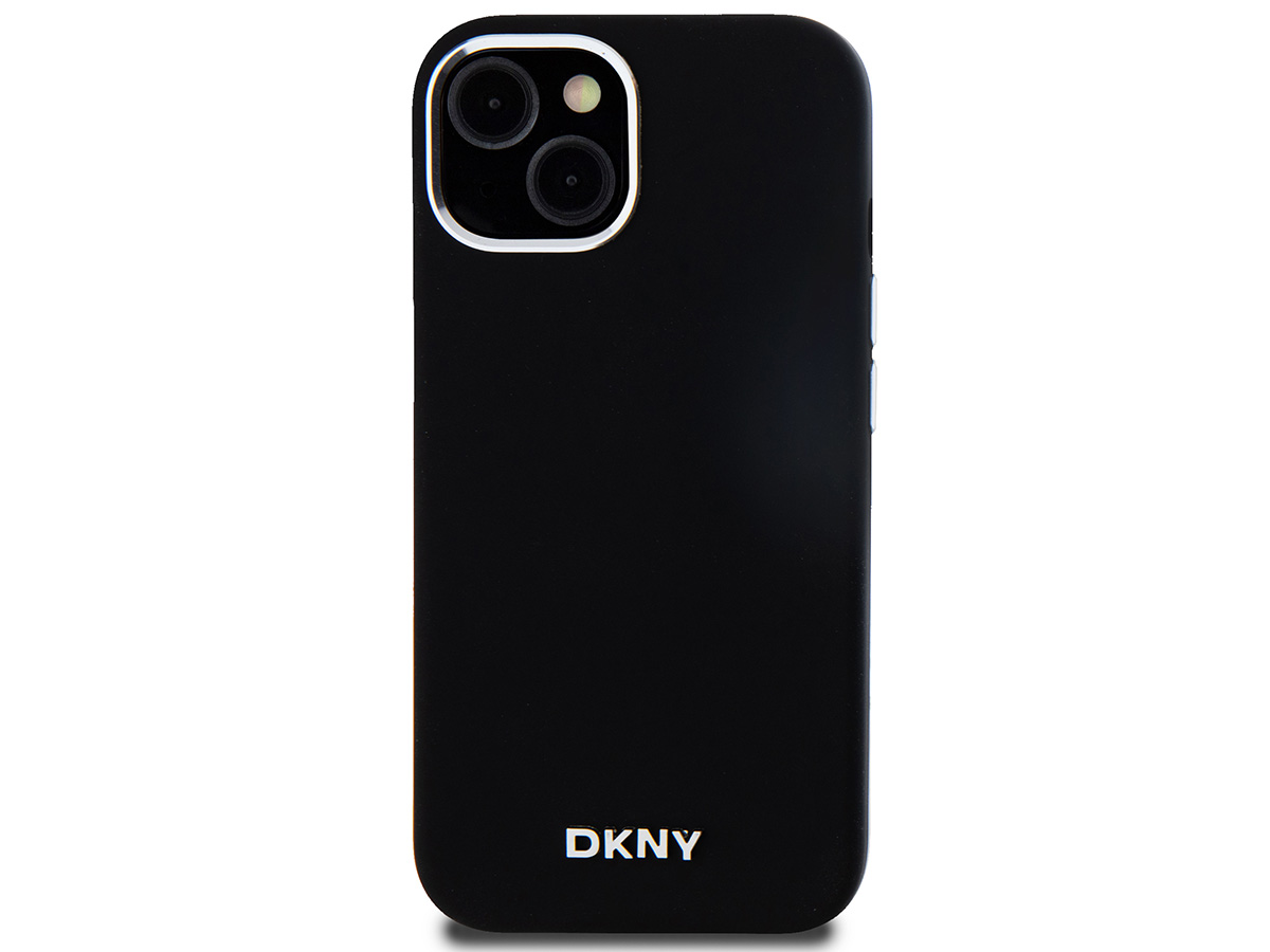 DKNY Silicone MagSafe Case Zwart - iPhone 14 Plus/15 Plus hoesje