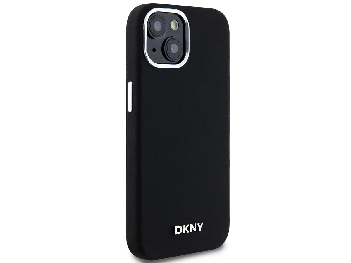 DKNY Silicone MagSafe Case Zwart - iPhone 14 Plus/15 Plus hoesje