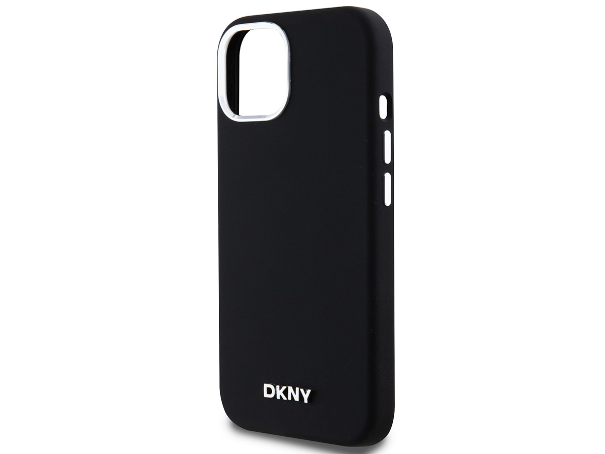 DKNY Silicone MagSafe Case Zwart - iPhone 14 Plus/15 Plus hoesje