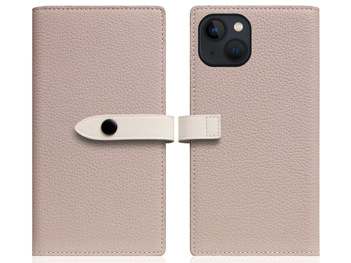 SLG Design D8 Edition 2in1 Leather Folio Light Cream - iPhone 15 Plus hoesje