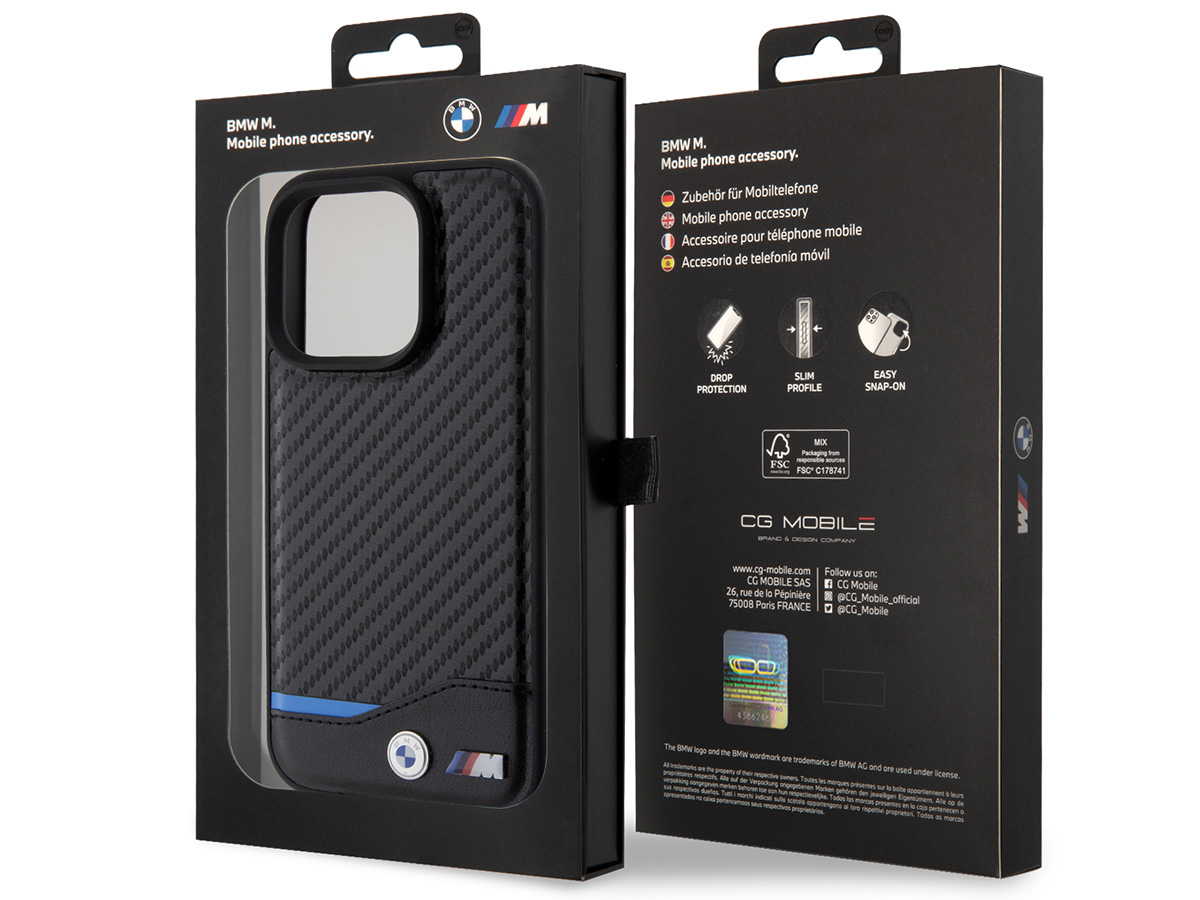 BMW M Carbon Look MagSafe Case - iPhone 15 Pro hoesje