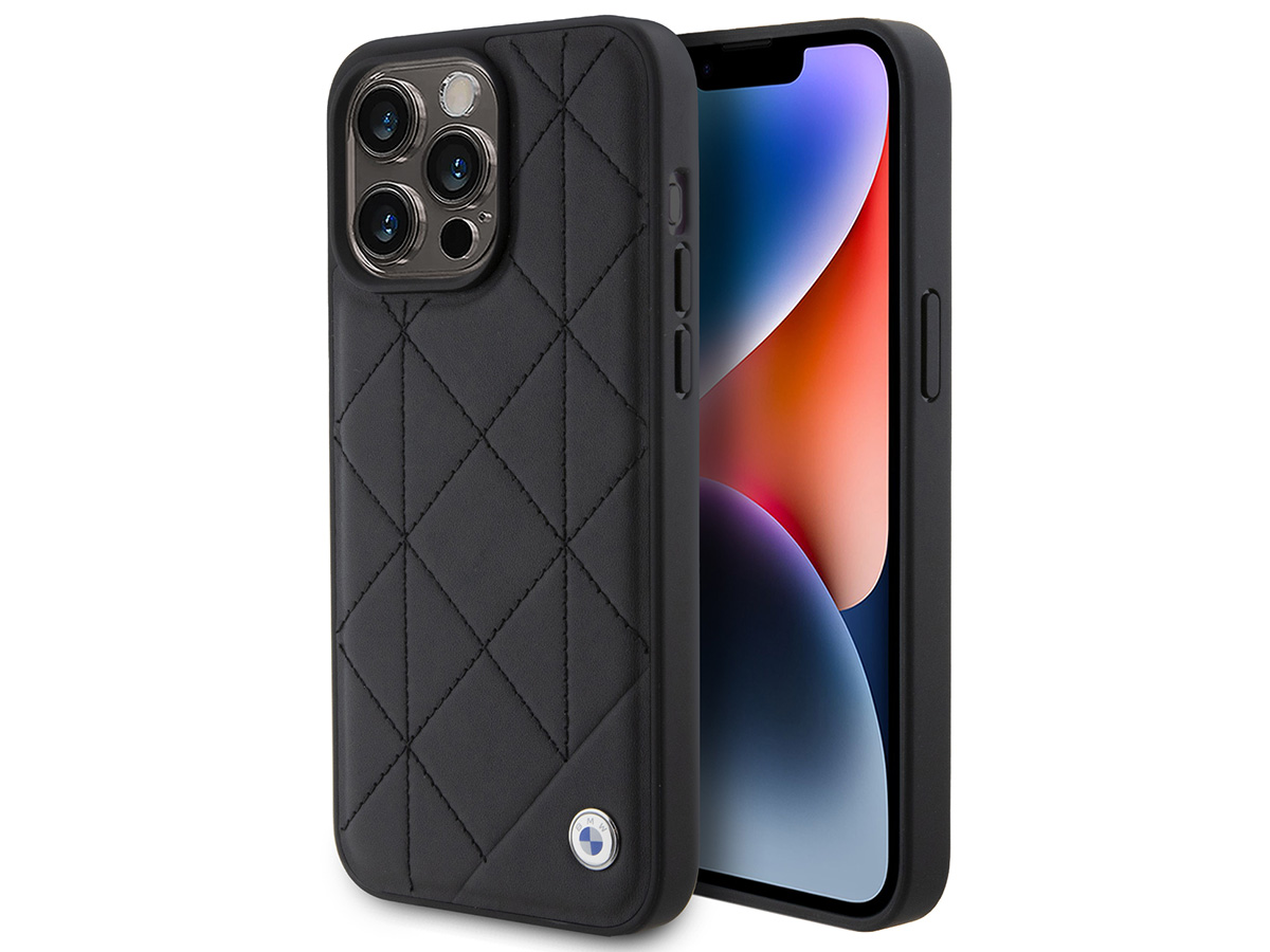 BMW Signature Quilted Leather Case - iPhone 15 Pro hoesje