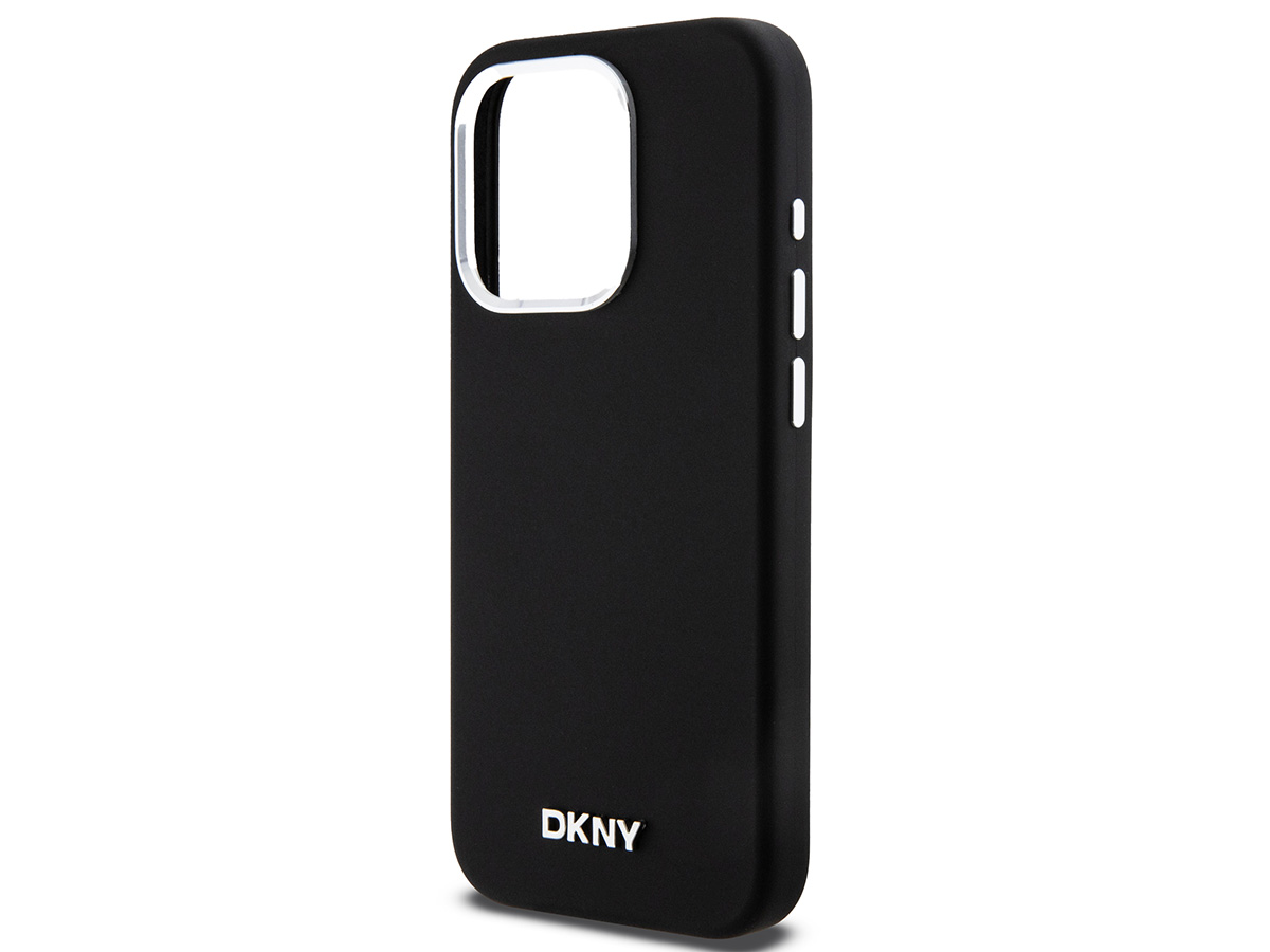 DKNY Silicone MagSafe Case Zwart - iPhone 15 Pro hoesje