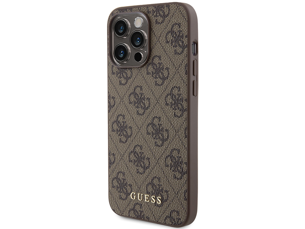 Guess 4G Monogram Case Bruin - iPhone 15 Pro hoesje