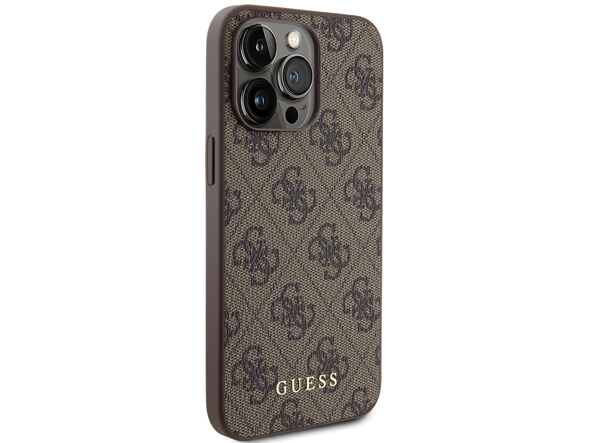 Guess 4G Monogram Case Bruin - iPhone 15 Pro hoesje