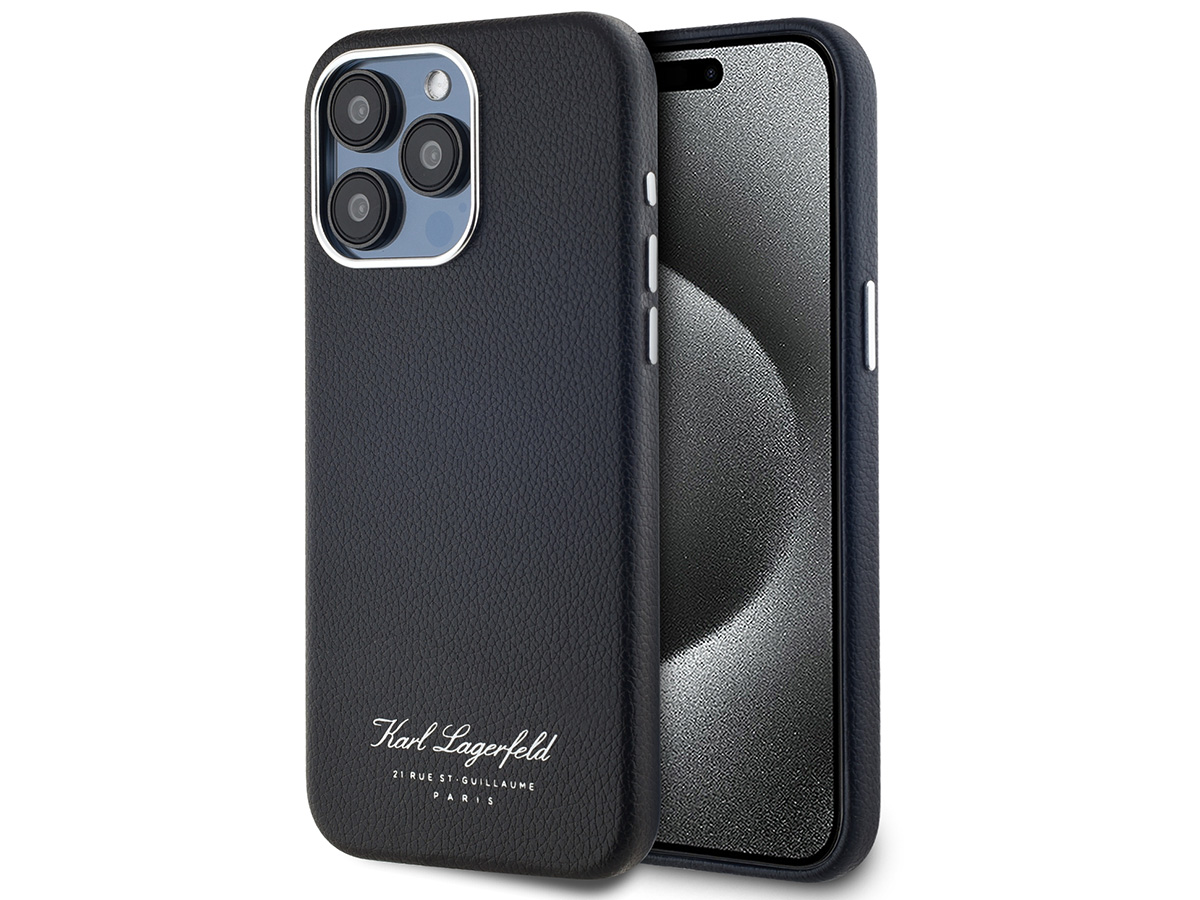 Karl Lagerfeld 21 Rue St-Guillaume Leather Case - iPhone 15 Pro hoesje