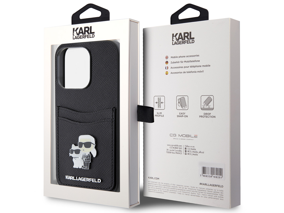 Karl Lagerfeld Ikonik Card Case - iPhone 15 Pro hoesje