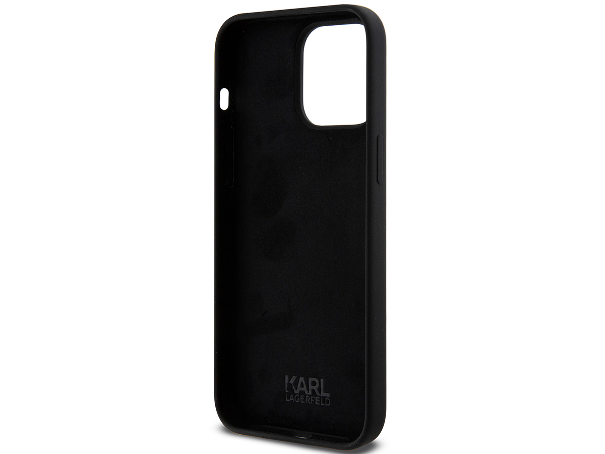 Karl Lagerfeld Metal Signature Case Zwart - iPhone 15 Pro hoesje