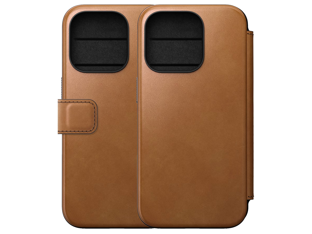 Nomad Modern Leather Folio Cognac - iPhone 15 Pro hoesje