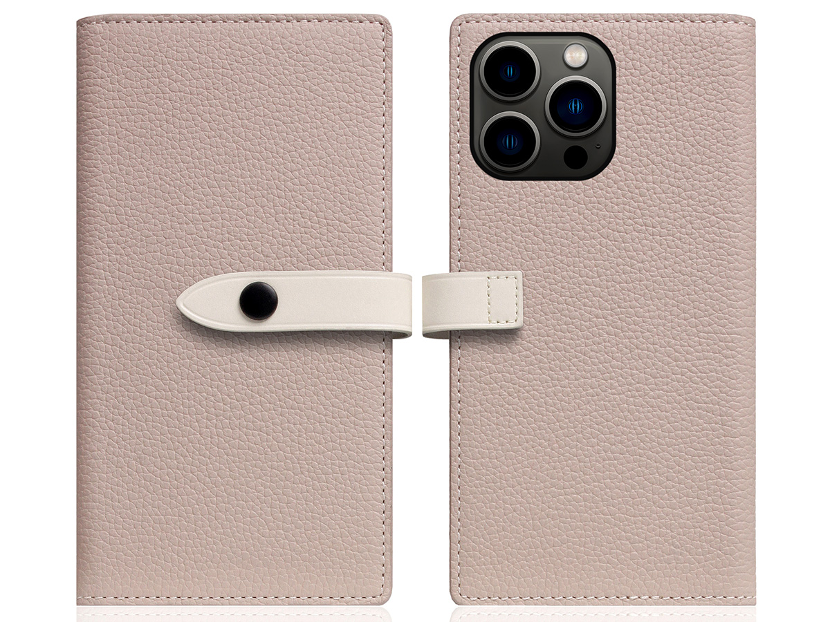 SLG Design D8 Edition 2in1 Leather Folio Light Cream - iPhone 15 Pro hoesje