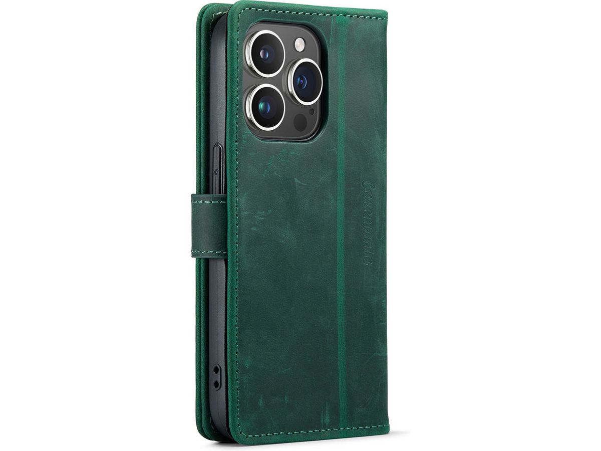 CaseMania Vintage Leather Case Groen - iPhone 15 Pro Max hoesje