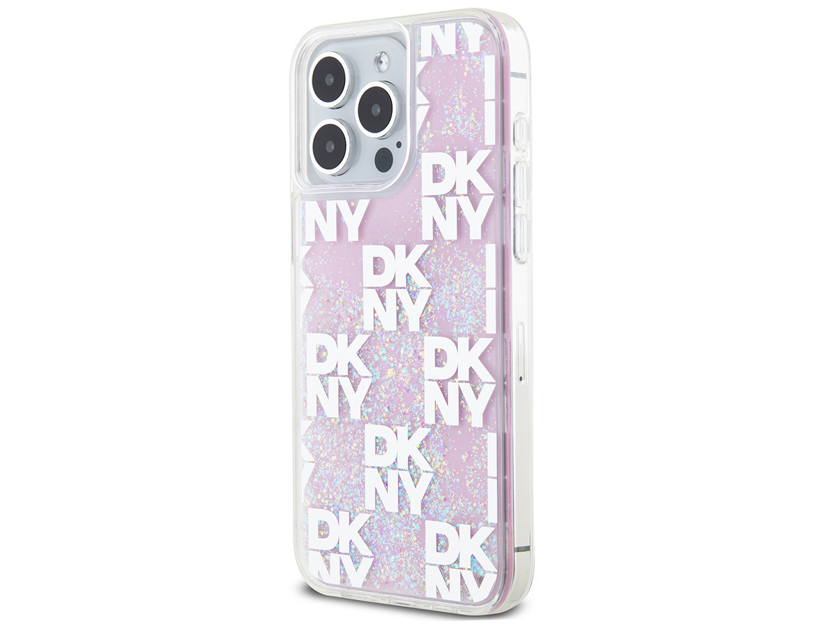 DKNY Liquid Glitter Case Roze - iPhone 15 Pro Max hoesje