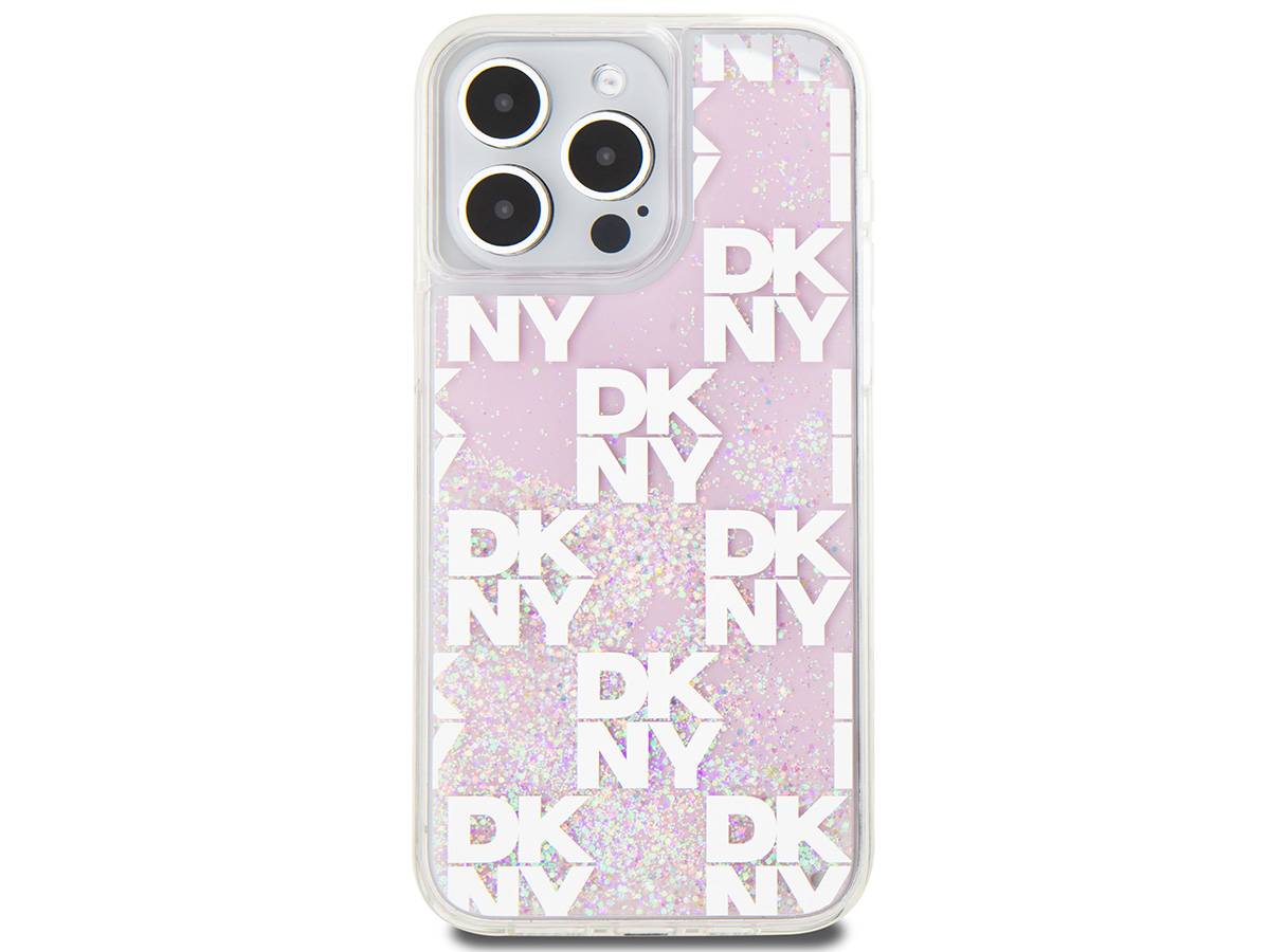 DKNY Liquid Glitter Case Roze - iPhone 15 Pro Max hoesje