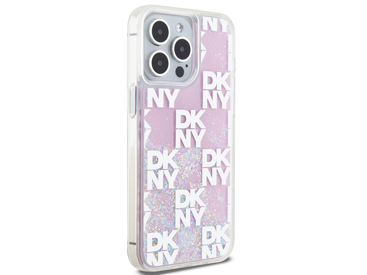 DKNY Liquid Glitter Case Roze - iPhone 15 Pro Max hoesje