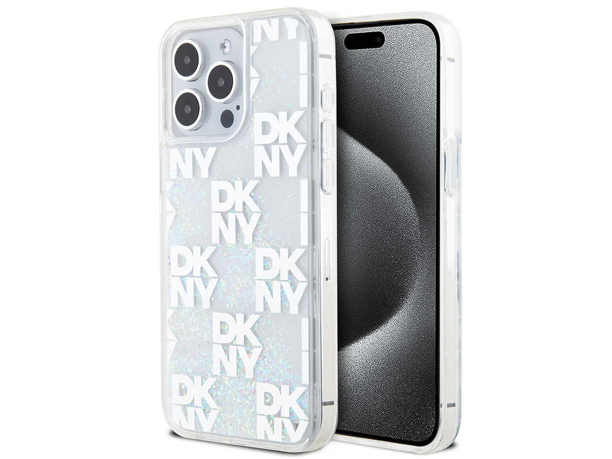 DKNY Liquid Glitter Case Clear - iPhone 15 Pro Max hoesje